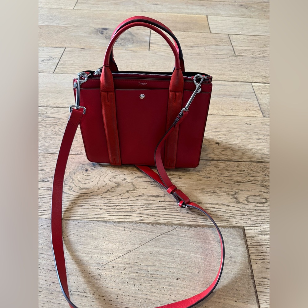 Theory Mini West Red Leather Handbag